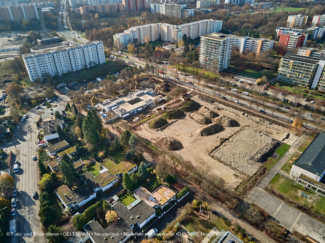 09.11.2020 - Baustelle der neuen Grundschule am Karl-Marx-Ring in Neuperlach